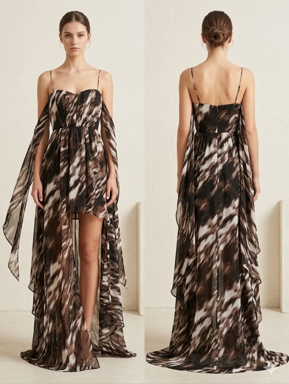 Max & Cleo taupe dress in warm brown
